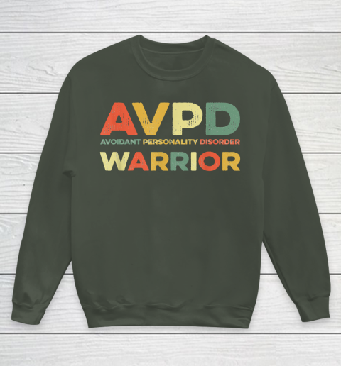 Autism Awareness Avoidant Personality Disorder Warrior AVPD Awareness Social Youth Sweatshirt - Image 9