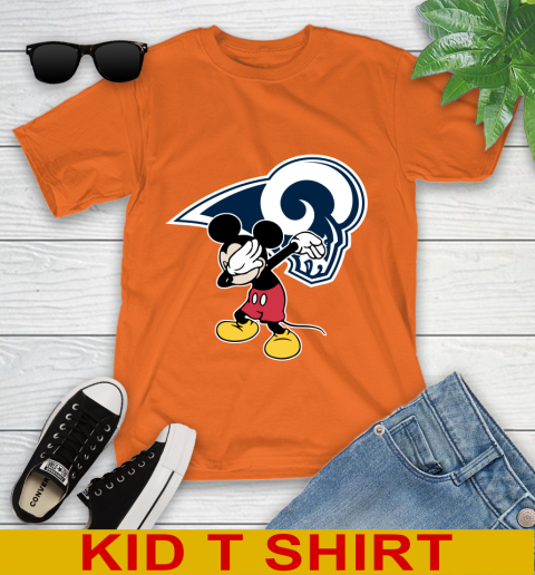 Los Angeles Rams NFL Football Dabbing Mickey Disney Sports Youth T-Shirt 7