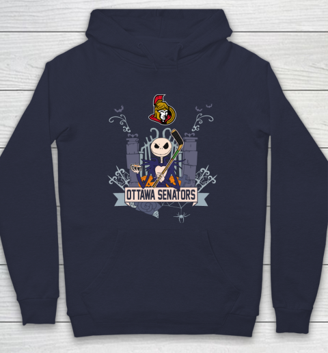 NHL Ottawa Senators Hockey Jack Skellington Halloween Hoodie 2