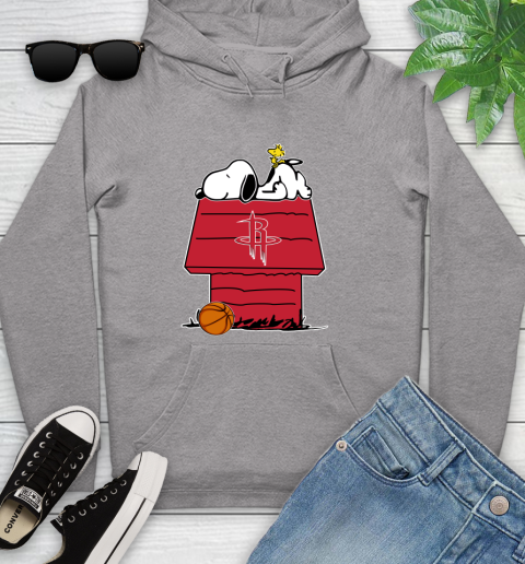 Houston Rockets NBA Basketball Snoopy Woodstock The Peanuts Movie Youth Hoodie 6