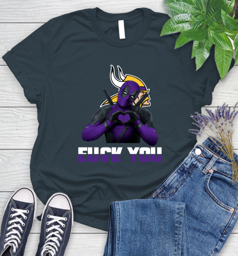 NHL Minnesota Vikings Deadpool Love You Fuck You Football Sports Women's T-Shirt 11