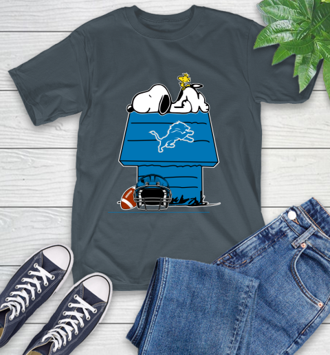 Detroit Lions NFL Football Snoopy Woodstock The Peanuts Movie T-Shirt 9