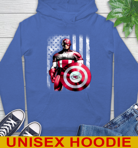Kansas City Chiefs NFL Football Captain America Marvel Avengers American Flag Shirt Hoodie 9