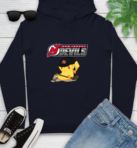 NHL Pikachu Hockey Sports New Jersey Devils Youth Hoodie 4