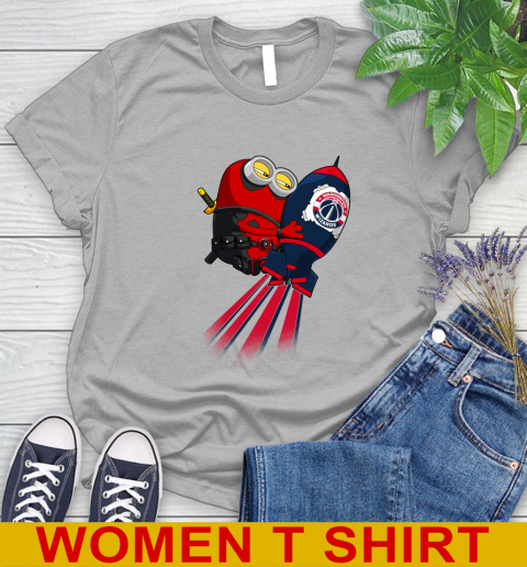 NBA Basketball Washington Wizards Deadpool Minion Marvel Shirt Women's T-Shirt 5