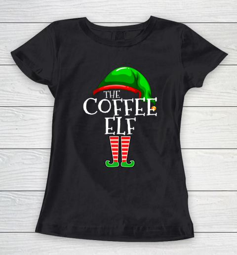 The Coffee Elf Group Matching Family Christmas Gifts Funny Women's T-Shirt