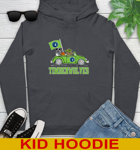 NBA Basketball Minnesota Timberwolves Darth Vader Baby Yoda Driving Star Wars Shirt Youth Hoodie 9