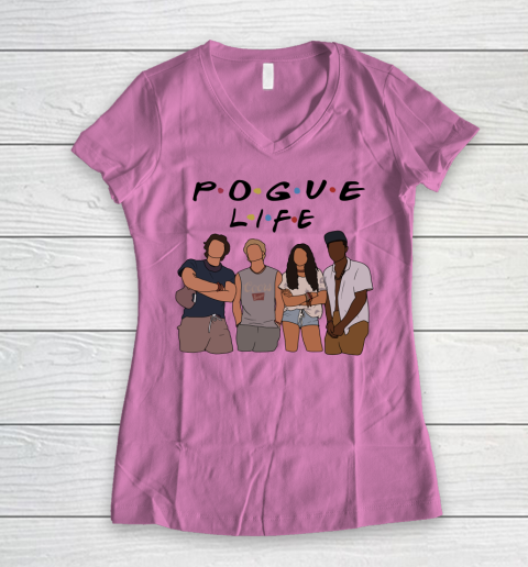 Pogue Life Shirt Outer Banks Friends Funny Women's V-Neck T-Shirt 8