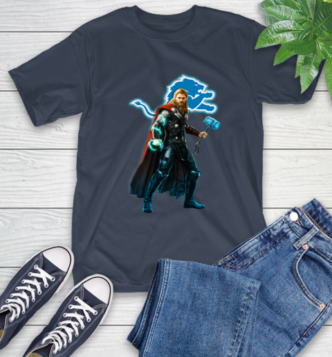 NFL Thor Avengers Endgame Football Detroit Lions T-Shirt 4