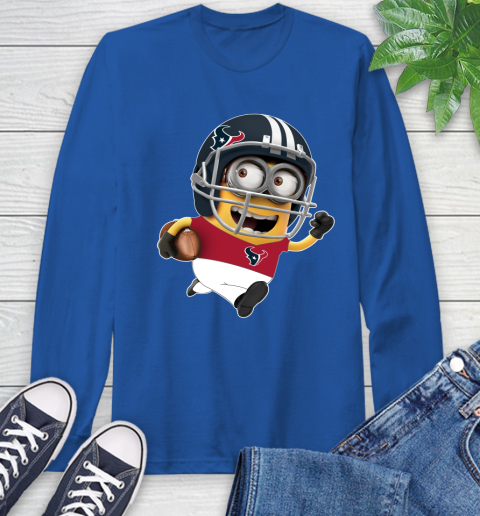 NFL Houston Texans Minions Disney Football Sports Long Sleeve T-Shirt 9