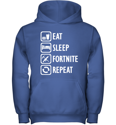 fmfn eat sleep fortnite repeat for gamer fortnite battle royale shirts youth hoodie 43 front royal