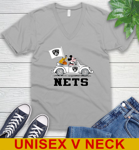 NBA Basketball Brooklyn Nets Pluto Mickey Driving Disney Shirt V-Neck T-Shirt 5 NBA Basketball Brooklyn Nets Pluto Mickey Driving Disney Shirt V-Neck T-Shirt - Image 5