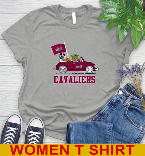 NBA Basketball Cleveland Cavaliers Darth Vader Baby Yoda Driving Star Wars Shirt Women's T-Shirt 11