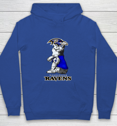 NFL Football My Cat Loves Baltimore Ravens Youth Hoodie 6