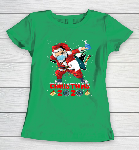 San Jose Sharks Funny Santa Claus Dabbing Christmas 2020 NHL Women's T-Shirt 5