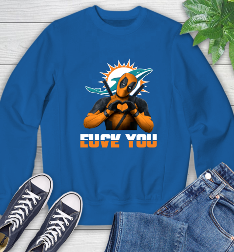 NHL Miami Dolphins Deadpool Love You Fuck You Football Sports Sweatshirt 9