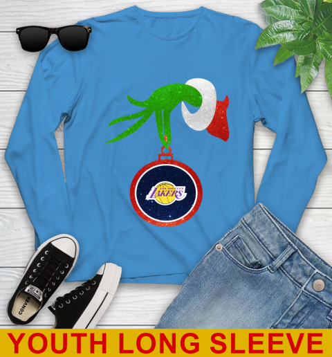 Los Angeles Lakers Grinch Merry Christmas NBA Basketball Youth Long Sleeve 8