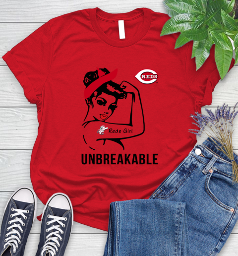 MLB Cincinnati Reds Girl Unbreakable Baseball Sports Women's T-Shirt 9