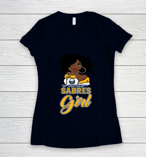 Buffalo Sabres Girl NHL Women's V-Neck T-Shirt 3