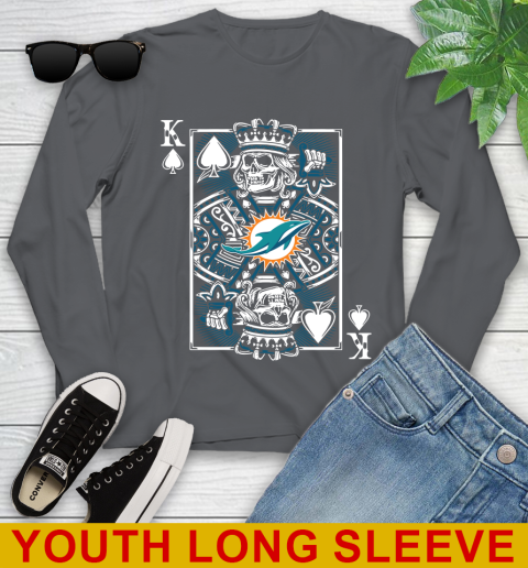 Miami Dolphins NFL Football The King Of Spades Death Cards Shirt Youth Long Sleeve 9