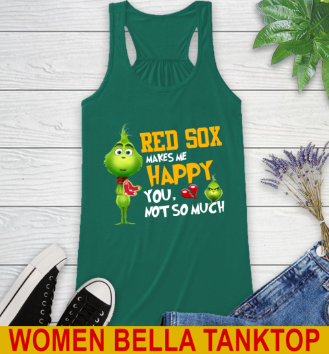 MLB Boston Red Sox Makes Me Happy You Not So Much Grinch Baseball Sports Racerback Tank 6 MLB Boston Red Sox Makes Me Happy You Not So Much Grinch Baseball Sports Racerback Tank - Image 6