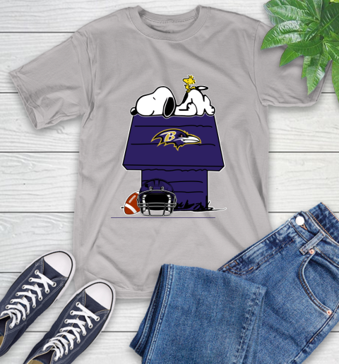 Baltimore Ravens NFL Football Snoopy Woodstock The Peanuts Movie T-Shirt 12