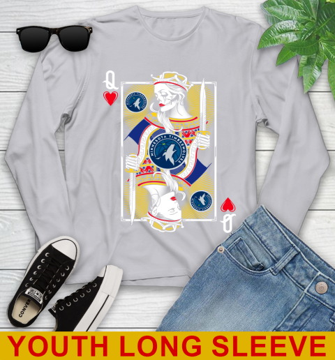 NBA Basketball Minnesota Timberwolves The Queen Of Hearts Card Shirt Youth Long Sleeve 5