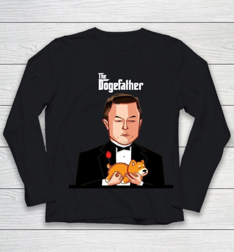 Dogecoin The DogeFather Funny Youth Long Sleeve