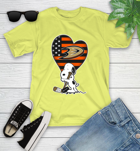 Anaheim Ducks NHL Hockey The Peanuts Movie Adorable Snoopy Youth T-Shirt 8