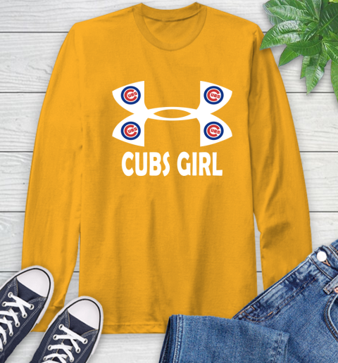 MLB Chicago Cubs Under Armour Baseball Sports Long Sleeve T-Shirt 2