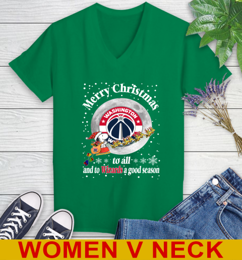 Washington Wizards Merry Christmas To All And To Wizards A Good Season NBA Basketball Sports Women's V-Neck T-Shirt 5