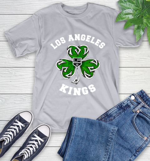NHL Los Angeles Kings Three Leaf Clover St Patrick's Day Hockey Sports T-Shirt 6