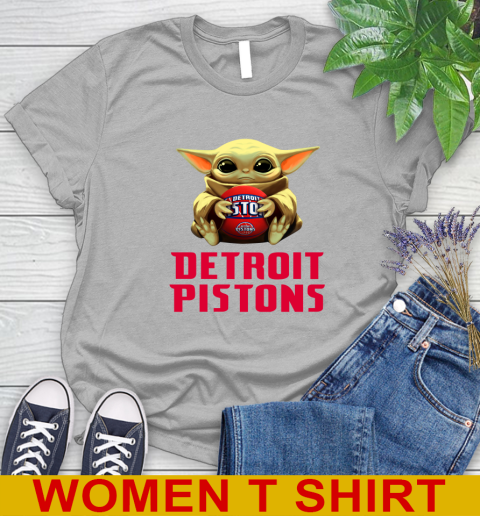 NBA Basketball Detroit Pistons Star Wars Baby Yoda Shirt 93