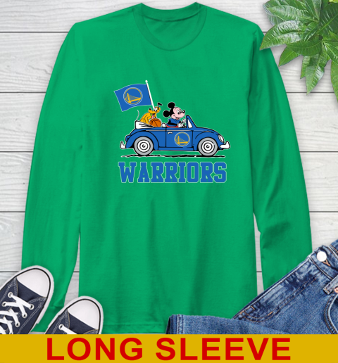 NBA Basketball Golden State Warriors Pluto Mickey Driving Disney Shirt Long Sleeve T-Shirt 7
