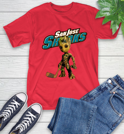 San Jose Sharks NHL Hockey Groot Marvel Guardians Of The Galaxy T-Shirt 10