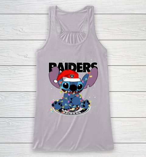 Oakland Raiders NFL Football noel stitch Christmas Racerback Tank 3