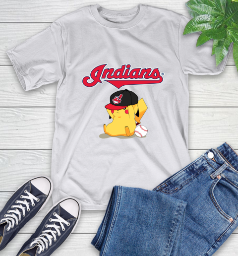 MLB Pikachu Baseball Sports Cleveland Indians T-Shirt 12