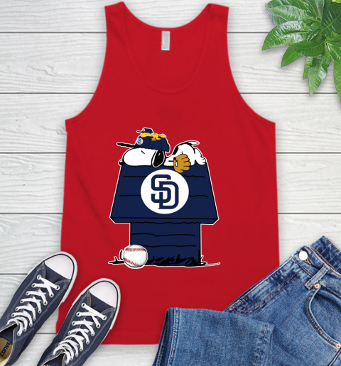 MLB San Diego Padres Snoopy Woodstock The Peanuts Movie Baseball T Shirt Tank Top 6