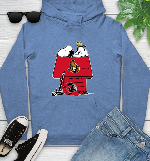 Ottawa Senators NHL Hockey Snoopy Woodstock The Peanuts Movie Youth Hoodie 12