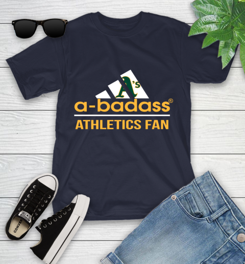 MLB A Badass Oakland Athletics Fan Adidas Baseball Sports Youth T-Shirt 2
