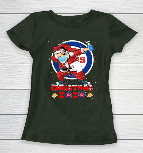 Chicago Cubs Funny Santa Claus Dabbing Christmas 2020 MLB Women's T-Shirt 4