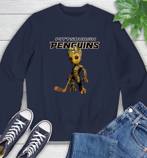 Pittsburgh Penguins NHL Hockey Groot Marvel Guardians Of The Galaxy Sweatshirt 3