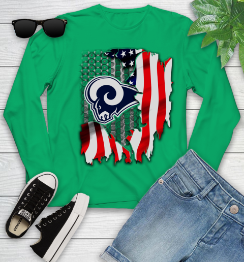 Los Angeles Rams NFL Football American Flag Youth Long Sleeve 7