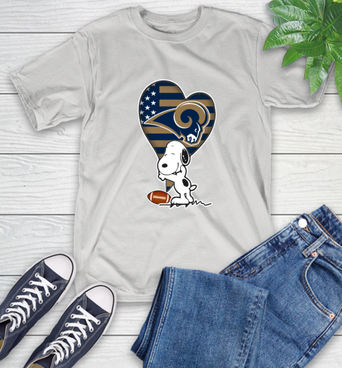 Los Angeles Rams NFL Football The Peanuts Movie Adorable Snoopy T-Shirt