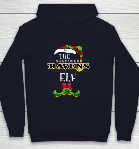 Baltimore Ravens Christmas ELF Funny NFL Youth Hoodie 2