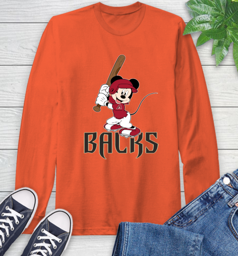 MLB Baseball Arizona Diamondbacks Cheerful Mickey Mouse Shirt Long Sleeve T-Shirt 5