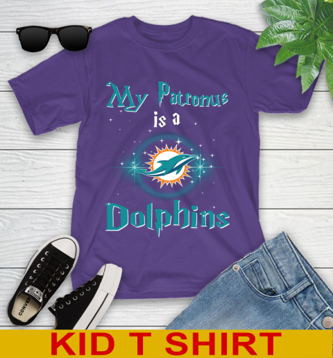 NFL Football Harry Potter My Patronus Is A Miami Dolphins Youth T-Shirt 3