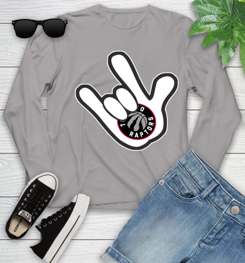 Toronto Raptors NBA Basketball Mickey Rock Hand Disney Youth Long Sleeve 5