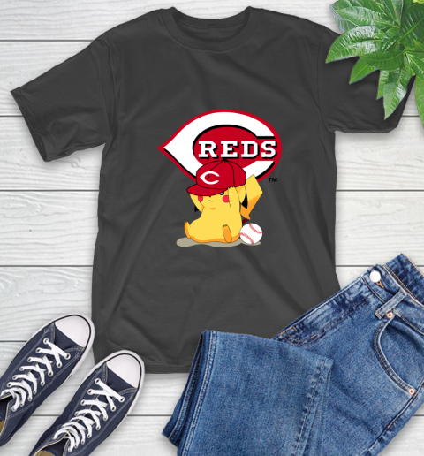 MLB Pikachu Baseball Sports Cincinnati Reds T-Shirt 2
