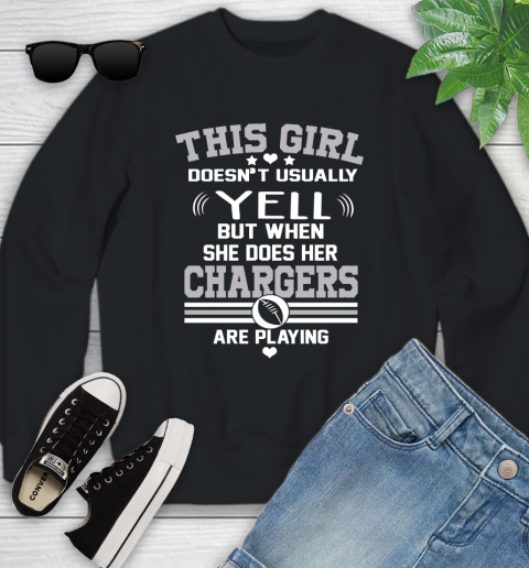 San Diego Chargers NFL Football I Yell When My Team Is Playing Youth Sweatshirt
